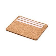 Tarjetero de corcho para 3 tarjetas Beig
