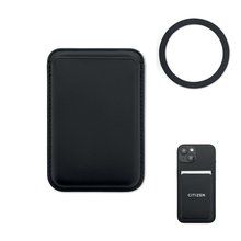 Tarjetero magnético de polipiel PU Negro