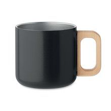 Taza de 350 ml acero reciclado y madera Negro