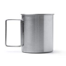 Taza de acero inoxidable con asas plegables Plata Talla Única Adulto