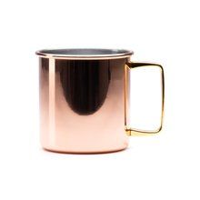 Taza de acero inoxidable cobre y asa dorada 480ml Cobre