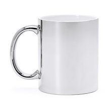 Taza cerámica acabado oro y plata especial láser Plata
