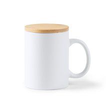 Taza de cerámica mate con tapa 370 ml Blanco