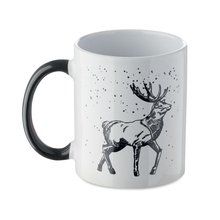 Taza cerámica con motivos navideños Negro