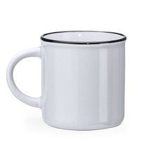 Taza de cerámica retro 300ml Blanco/Blanco Talla Única Adulto