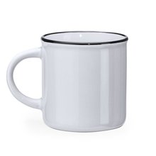 Taza de cerámica retro 300ml Blanco/Blanco