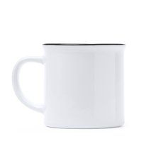 Taza cerámica retro para sublimar 300ml Blanco/Negro Talla Única Adulto