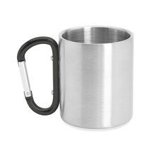 Taza metálica doble pared con mosquetón Negro