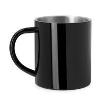 Taza metálica personalizada de doble pared Negro Talla Única Adulto
