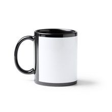 Taza negra cerámica con espacio sublimable Negro