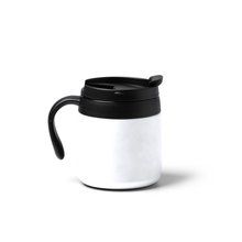 Taza térmica de acero con tapa y asa ergonómica Blanco