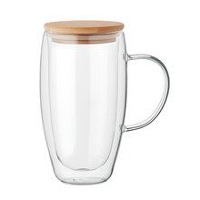 Taza de vidrio de doble pared 450ml Transparente