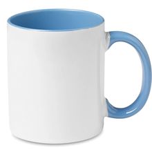 Taza blanca especial sublimación con interior a color 300 ml Azul