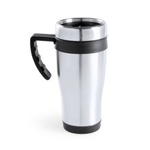 Taza térmica 450ml de acero inox. con asa Neg