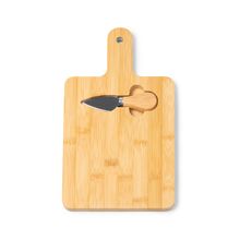 Tabla de bambú con mango y cuchillo para quesos Bambu