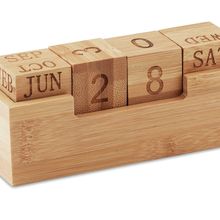 Taco de calendario perpetuo de bambú para escritorio Madera