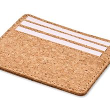 Tarjetero de corcho para 3 tarjetas Beig