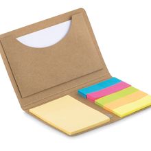 Tarjetero con notas adhesivas y bloc de notas Beig