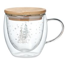 Taza 220ml Doble Pared Navideño Transparente