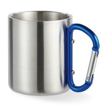 Taza Acero Inoxidable con Mosquetón Azul