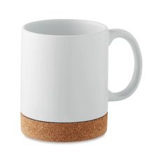 Taza Cerámica con base de Corcho Blanco