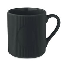 Taza de cerámica estriada mate Negro