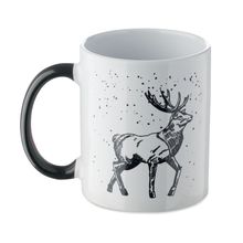 Taza cerámica con motivos navideños Negro