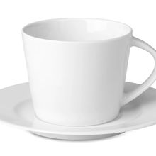 Taza cerámica con plato de 180ml Blanco