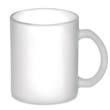 Taza de Cristal Glaseado para Sublimación Blanco Transparente