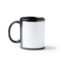 Taza negra cerámica con espacio sublimable Negro