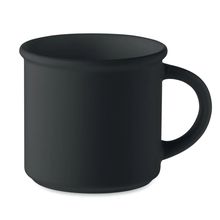 Taza retro de cerámica mate Negro