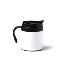 Taza térmica de acero con tapa y asa ergonómica Blanco