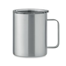 Taza Termo 300ml con Orificio Deslizante Plata Mate