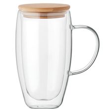 Taza de vidrio de doble pared 450ml Transparente