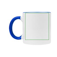 Taza Cerámica 300ml Sublimación Interior y Asa Color | Lateral izquierdo | 70 x 80