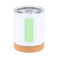 Taza 330ml con Doble Pared y Tapa | Centrado en el frente | 25 x 70