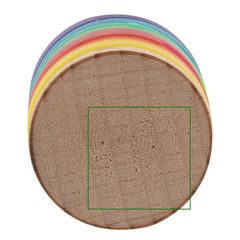 Tapón de corcho y madera | Frontal | 15 x 15