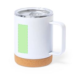 Taza 330ml con Doble Pared y Tapa | Centrado cara B | 25 x 70