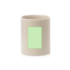 Taza Cerámica Mate 370ml Color Natural | Centrado en el frente | 38 x 60