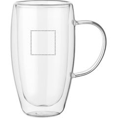 Taza de vidrio de doble pared 450ml | Lateral Derecho | 35 x 35