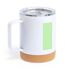 Taza 330ml con Doble Pared y Tapa | Centrado cara A | 25 x 70