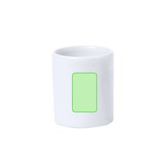 Taza pequeña blanca personalizable | Frontal | 25 x 40