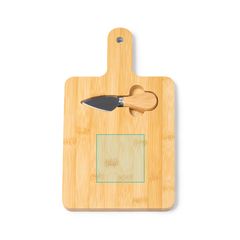 Tabla de bambú con mango y cuchillo para quesos | ZONA2 | 120 x 120