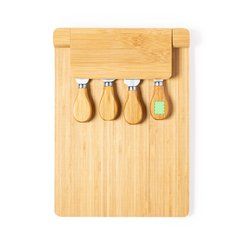 Tabla Quesos Bambú Magnética | Mango utensilio 4 cara A | 15 x 20