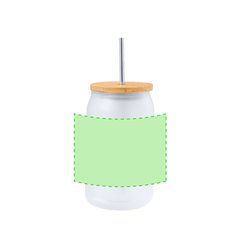 Tarro de Sublimación 400 ml Tapa Bambú Pajita Acero | Area 1 | 95 x 70