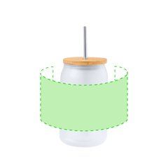 Tarro de Sublimación 400 ml Tapa Bambú Pajita Acero | Area 2 | 210 x 70