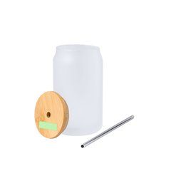 Tarro de Sublimación 400 ml Tapa Bambú Pajita Acero | Area 4 | 30 x 10