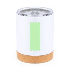 Taza 330ml con Doble Pared y Tapa | Centrado en el frente | 25 x 70