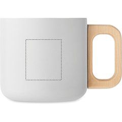 Taza de 350 ml acero reciclado y madera | Lateral Derecho | 35 x 40