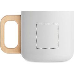 Taza de 350 ml acero reciclado y madera | Lateral Izquierdo | 35 x 40